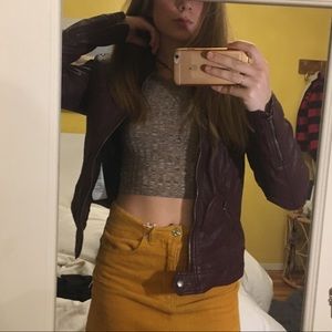 PLUM LEATHER JACKET🍑